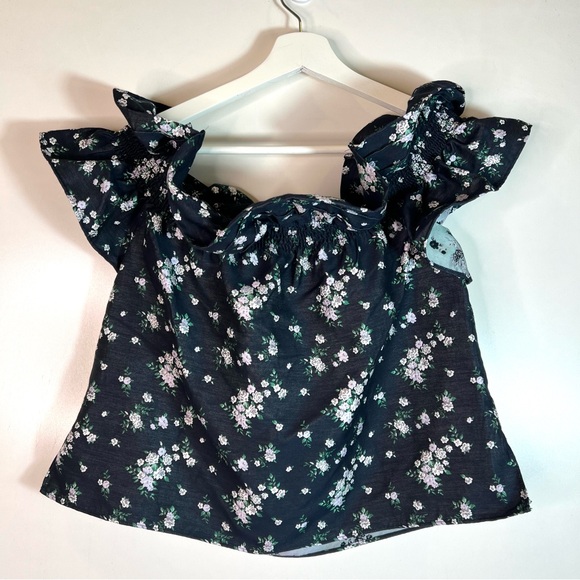 NWT Christy Lynn Jacquard Lorraine Floral Top Ruffle Blouse Size Medium - Picture 5 of 16